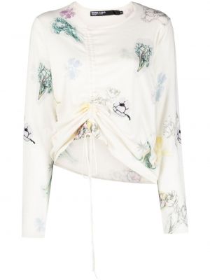 Bluza s cvetličnim vzorcem s potiskom Bimba Y Lola bela