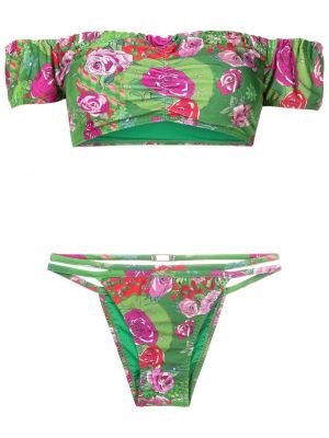Bikini cu model floral cu imagine Amir Slama verde