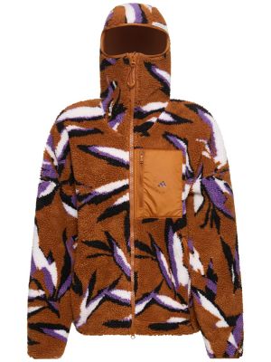 Žakárová fleecová mikina Adidas By Stella Mccartney oranžová