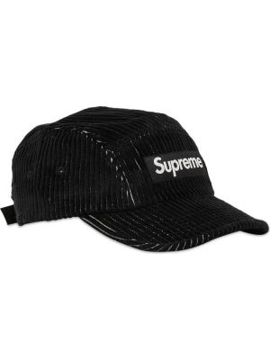Вельветовая кепка Supreme черная