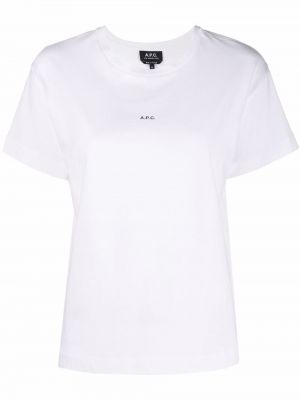Majica s potiskom A.p.c. bela
