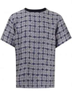 Camiseta de tela jersey de tejido jacquard Giorgio Armani azul