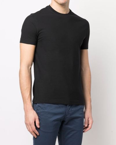 Bavlněné tričko Zanone černé