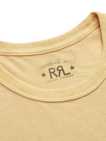 Raštuotas medvilninis marškinėliai Ralph Lauren Rrl geltona
