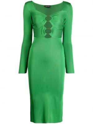 Миди рокля Tom Ford зелено