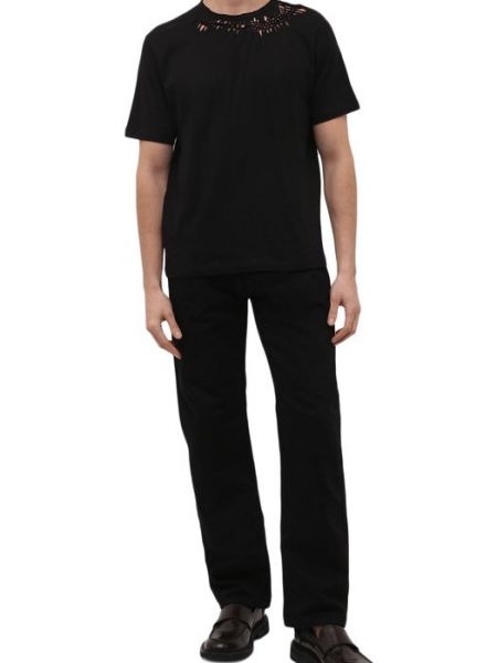 Хлопковая футболка Saint Laurent черная
