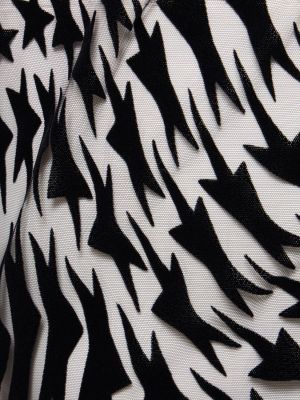 Μπλούζα από τούλι με μοτίβο αστέρια Mugler μαύρο