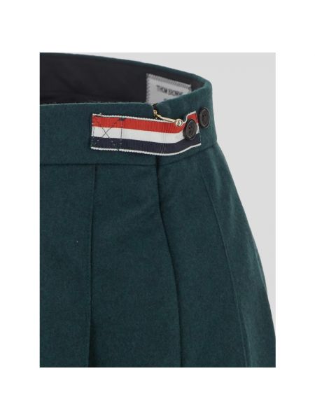 Mini falda de lana plisada Thom Browne verde