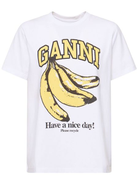 T-shirt in jersey baggy baggy Ganni bianco