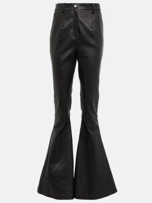 Pantalon taille haute en cuir large Magda Butrym noir