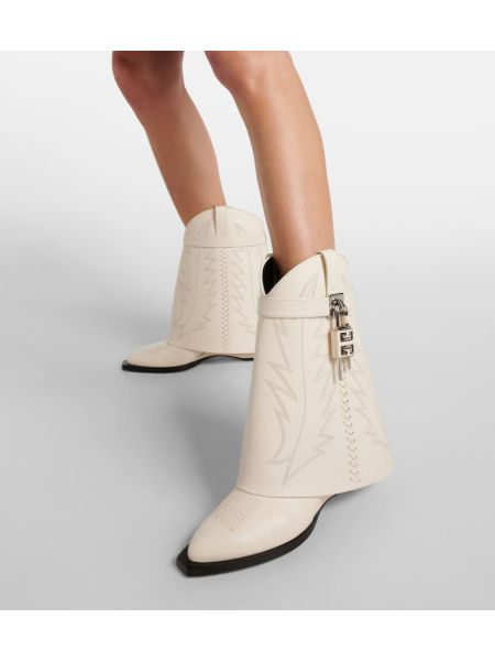 Ankle boots skórzane Givenchy białe