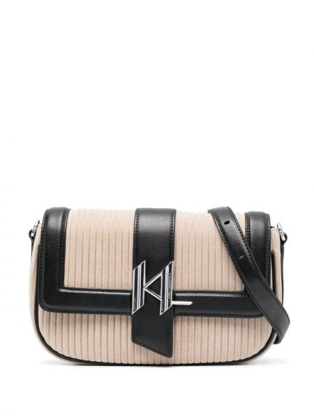 Чанта за ръка от рипсено кадифе Karl Lagerfeld