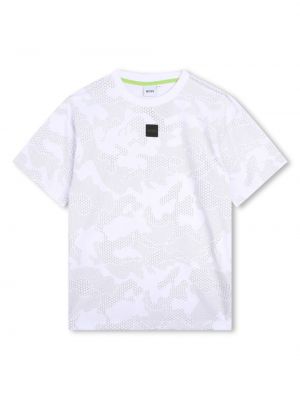 T-shirt con stampa camouflage Boss Kidswear bianco