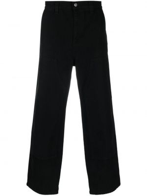 Voľné bavlnené nohavice Stüssy čierna