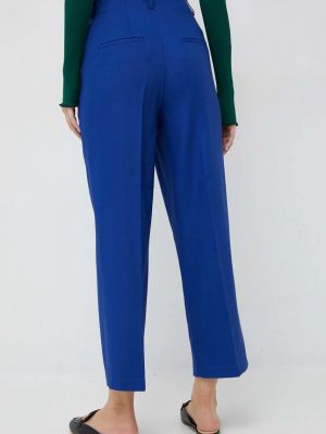 Jednobarevné kalhoty s vysokým pasem Vero Moda modré