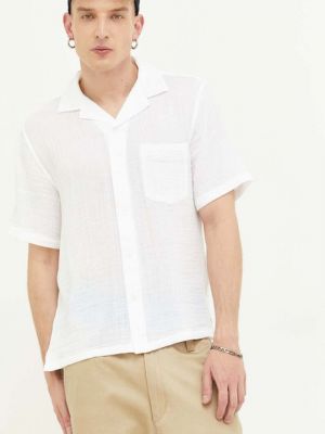 Хлопковая рубашка Abercrombie & Fitch белая