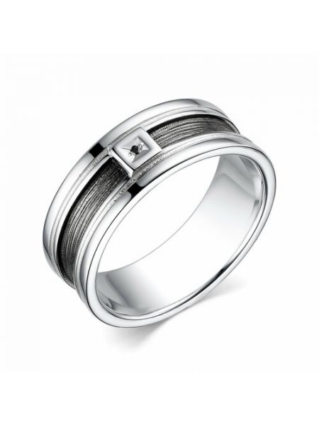 Кольцо Diamant online, серебро, проба, бриллиант, 20 черный