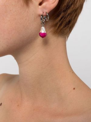 Boucles d'oreilles avec perles à boucle Panconesi rose