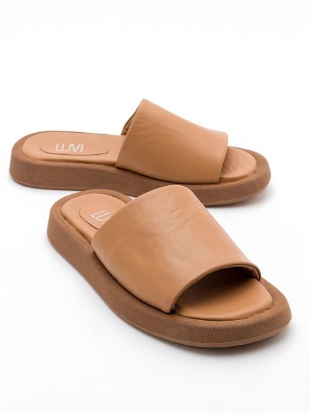 Papuci de casă din piele Luvishoes