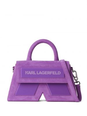 Crossbody torbica od brušene kože Karl Lagerfeld
