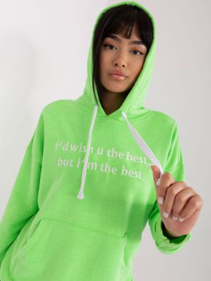 Bluza z napisami Fashionhunters zielona