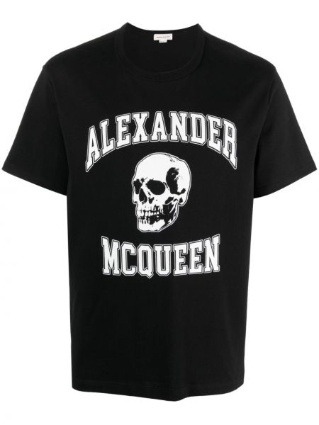 T-shirt con stampa Alexander Mcqueen nero