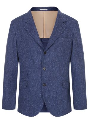 Шерстяной пиджак Brunello Cucinelli синий