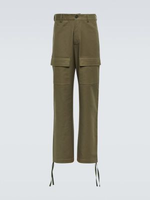 Памучни карго панталони Kenzo зелено