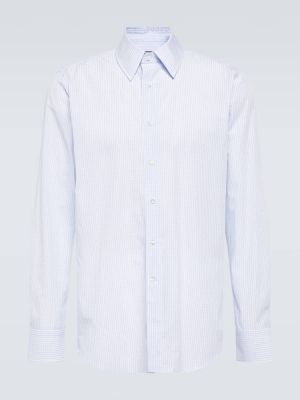 Camisa de algodón a cuadros Canali azul
