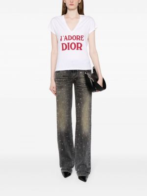 T-shirt avec imprimé slogan en coton à imprimé Christian Dior
