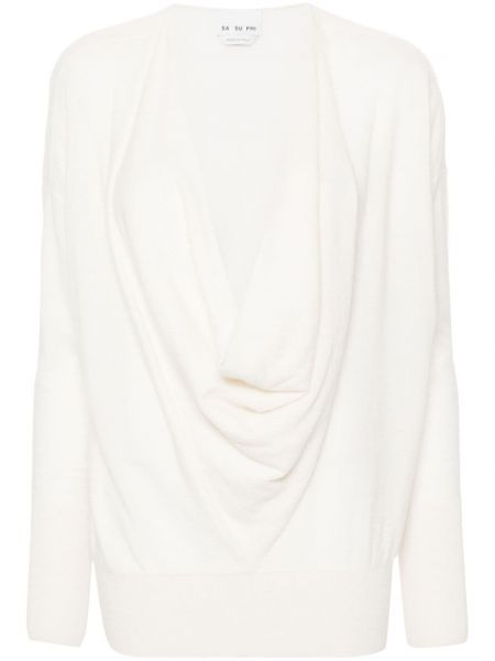 Długi sweter Sa Su Phi biały