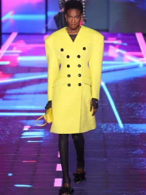 Vlněný kabát Dolce&gabbana žlutý