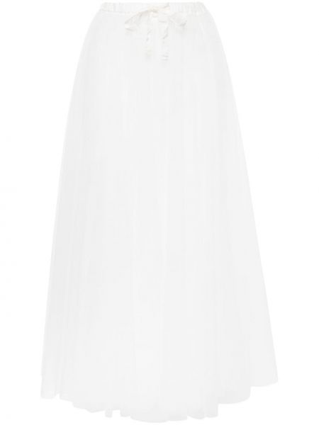 Maxi φούστα με διαφανεια από τούλι Forte_forte λευκό