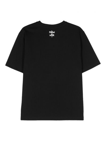 Raštuotas medvilninis marškinėliai Lardini juoda