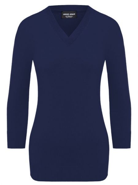 Кашемировый пуловер Giorgio Armani синий