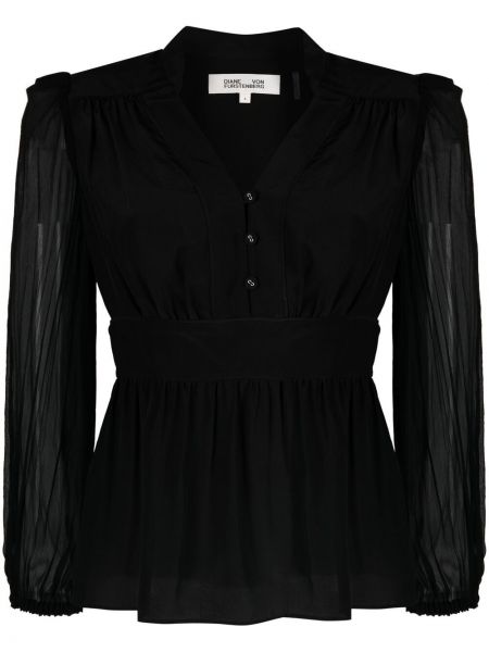 Blusa con escote v Dvf Diane Von Furstenberg negro