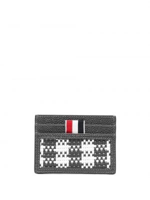 Pletená kostkovaná kožená peněženka Thom Browne