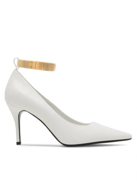Полуотворени обувки с ток Gino Rossi бяло