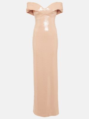 Sukienka długa Monique Lhuillier różowa