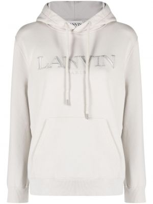 Hoodie brodé en coton Lanvin gris