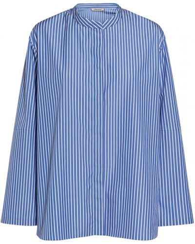 Koszula bawełniana w paski S Max Mara niebieska
