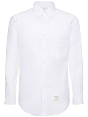 Camisa con botones button down de plumas Thom Browne blanco