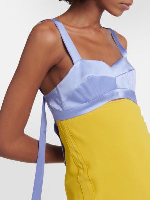 Vestido midi de raso Victoria Beckham amarillo