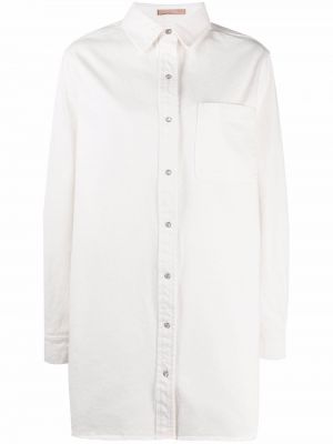 Vestido camisero oversized 12 Storeez blanco