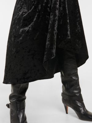 Sametové midi šaty Isabel Marant černé