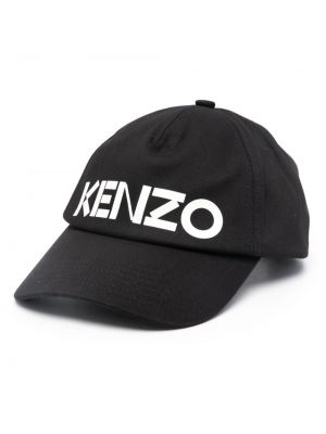 Bombažna kapa s šiltom Kenzo črna