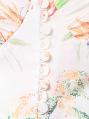 Kvetinové bavlnené mini šaty Charo Ruiz biela