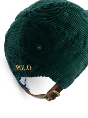 Bavlněné manšestrové polokošile Polo Ralph Lauren zelené