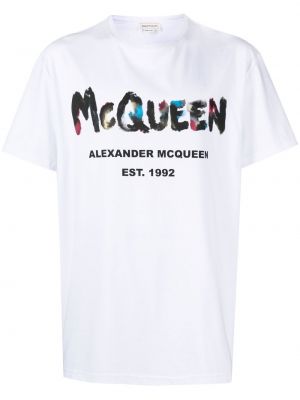 T-krekls ar apdruku Alexander Mcqueen balts