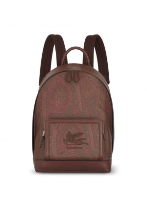 Žakárový batoh s paisley potiskem Etro hnědý